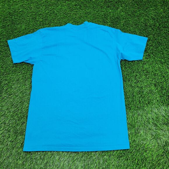 Vintage 80s Hanes Shirt M/L 20x28 Blue Jaguar Aztec Logo - Picture 2 of 14